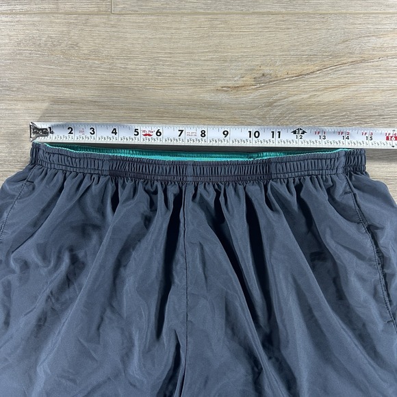 Men's Nike DriFit XL 5" Dark Grey/Teal Side Stripe Running Brief Lined Shorts - Picture 10 of 12